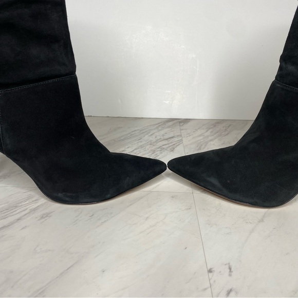 Schutz Ashlee Black Suede Slouch Heeled Boot 11B - Picture 11 of 16